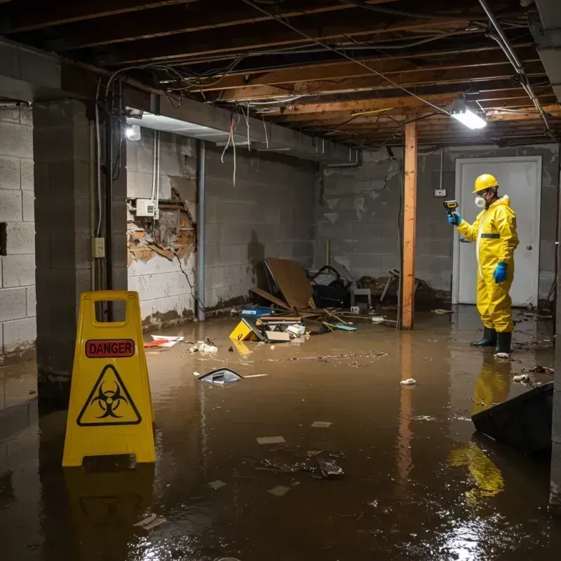 Flooded Basement Electrical Hazard in Seymour, WI Property